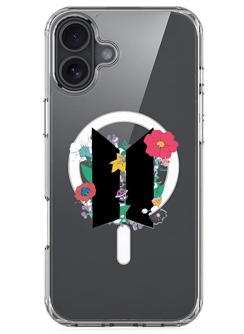 Theodor Magnetic Case for Apple iPhone 17 Compatible with MagSafe Wireless Charging, Shockproof Phone Bumper Cover - BTS floral B - Image 1