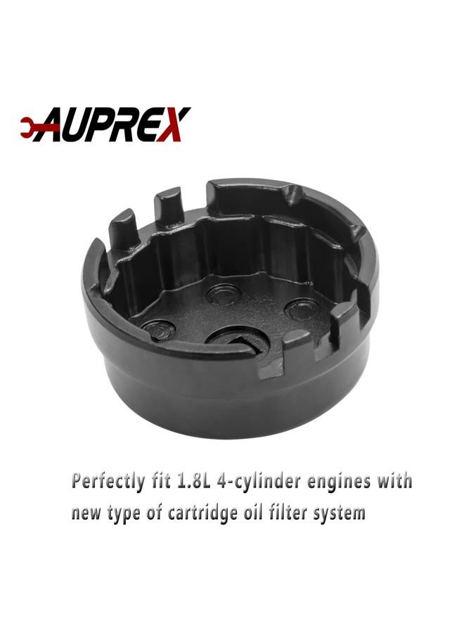 AUPREX Oil Filter Wrench Tool for Toyota Corolla, Prius, Prius Prime, Prius V, Matrix, CT200h, Scion iM/iQ/xD with 1.8 Liter Engines, 64mm 14 Flute Cup Style Oil Filter Removal Tool -6 Slots - Image 3