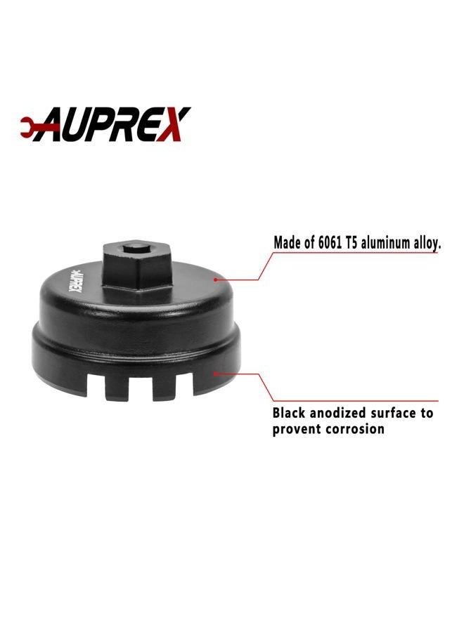 AUPREX Oil Filter Wrench Tool for Toyota Corolla, Prius, Prius Prime, Prius V, Matrix, CT200h, Scion iM/iQ/xD with 1.8 Liter Engines, 64mm 14 Flute Cup Style Oil Filter Removal Tool -6 Slots - Image 5