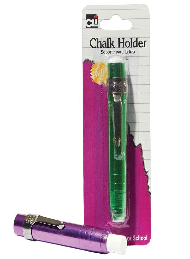Charles Leonard Aluminum Chalk Holder, Assorted Colors, Pack of 6 (CHL74545-6) - Image 1