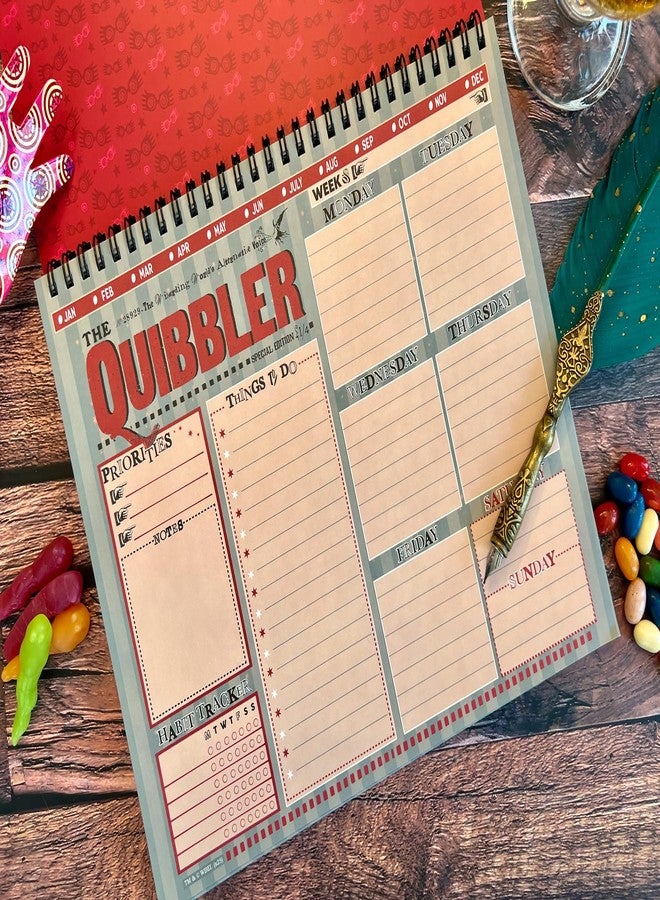 Conquest Journals Harry Potter The Quibbler Undated Weekly Spiral Planning Pad, 8'' x 10'', 52 Page, To-Dos, Priorities, Habit Tracker & Notes, Durable Bookboard-Wrapped Backboard, Officially Licensed - Image 3
