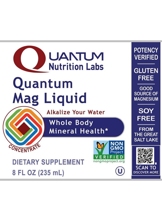 Quantum Nutrition Labs Mag Liquid - Liquid Magnesium Mineral Support, Supplement for Women & Men, Ionic Trace Mineral Concentrate with Chloride, Boron, & Lithium - 8 fl oz Bottle - Image 2