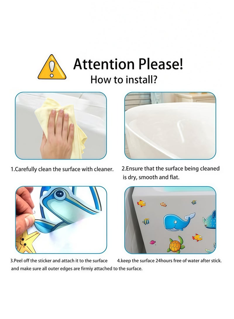 24PCS Non-Slip Bathtub Shower Wall Stickers，Bath Tub Stickers for Kid's Room, Bathroom - Image 4