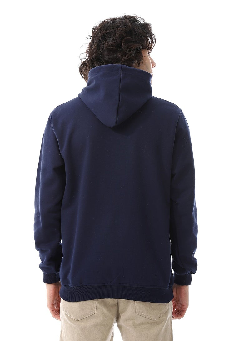 Andora Navy Blue Long Sleeves Fleeced Hoodie_Navy Blue  - Image 3