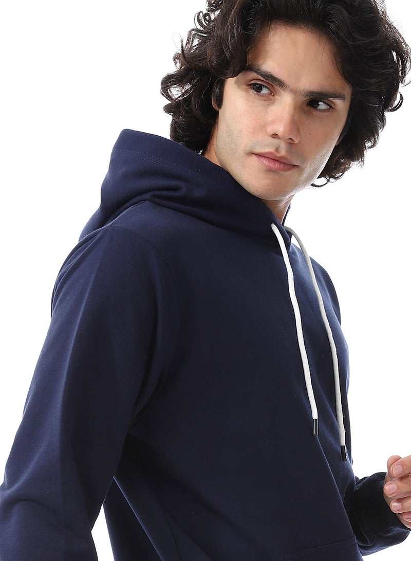 Andora Navy Blue Long Sleeves Fleeced Hoodie_Navy Blue  - Image 4