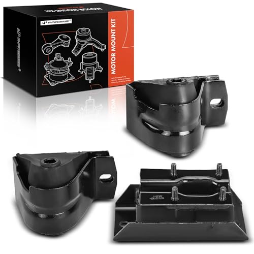A-Premium 3PCS Engine Motor Mount and Transmission Mount Kit Compatible with Jeep Cherokee 1987-1999, Comanche 1987-1992, Wagoneer 1987-1990, 4.0L, Automatic Transmission, Replace# 52019201, 52002334 - Image 1
