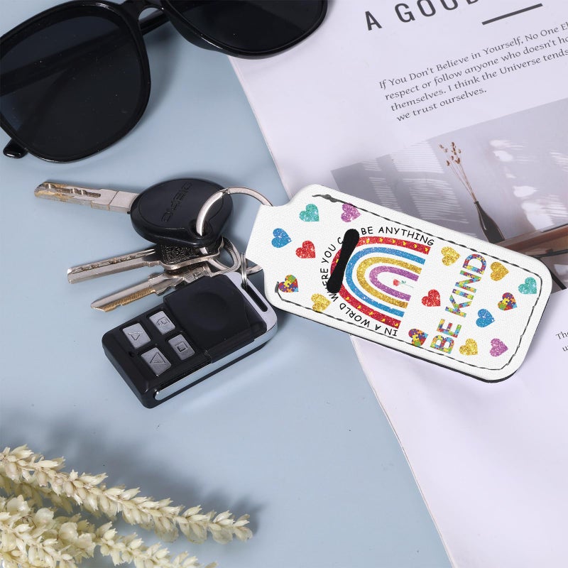 WXCYDG Be Kind Rinbow Chapstick Holder Keychain,Chapsticks Lip Balm Holder Key Chain,Lip Balm Keychain Holder with Clip - Image 5