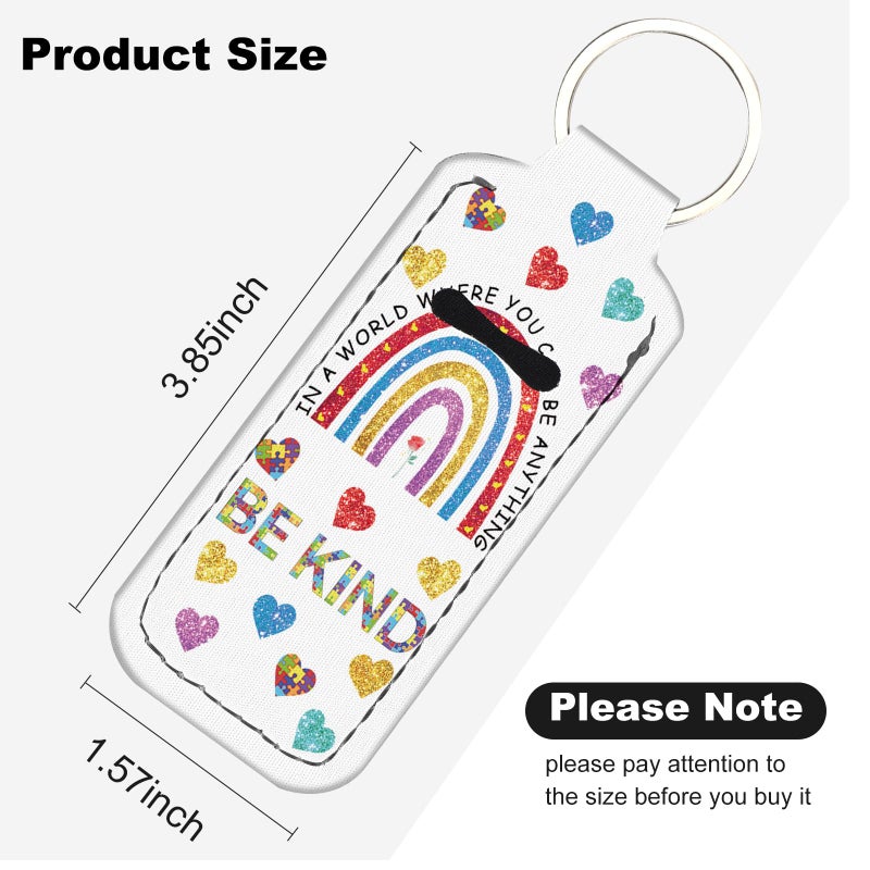 WXCYDG Be Kind Rinbow Chapstick Holder Keychain,Chapsticks Lip Balm Holder Key Chain,Lip Balm Keychain Holder with Clip - Image 2