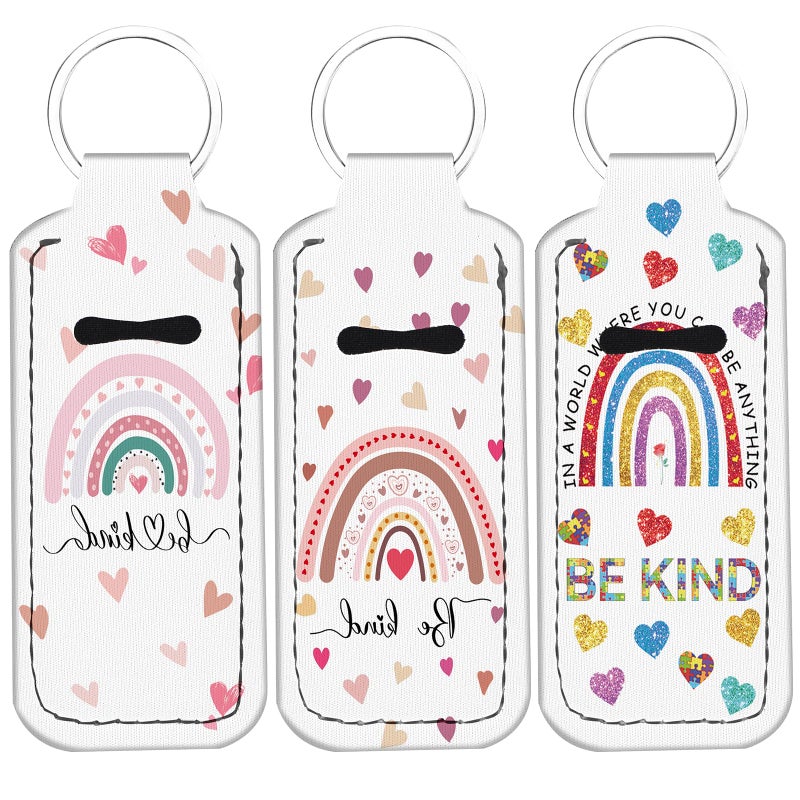 WXCYDG Be Kind Rinbow Chapstick Holder Keychain,Chapsticks Lip Balm Holder Key Chain,Lip Balm Keychain Holder with Clip - Image 1