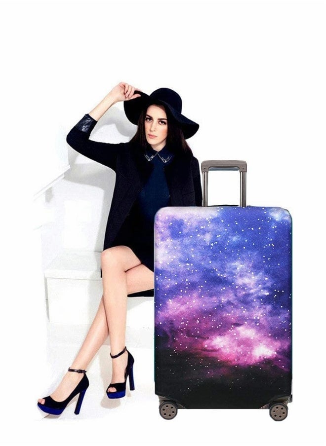Generic Travel Luggage Cover for 25-28 Inch Suitcases, Stretchy Spandex Fabric Protector, Elasticated Washable Trolley Case Cover, Starry Sky Design.  - Image 4