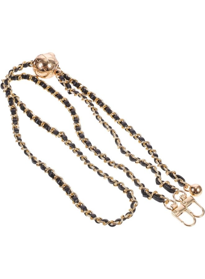 klarako Leather Metal Flat Bag Chain Adjustable Beads Purse Handbag Straps Shoulder Cross Body Replacement Belt with Buckles for DIY Craft Bag Making Light Golden  - Image 1