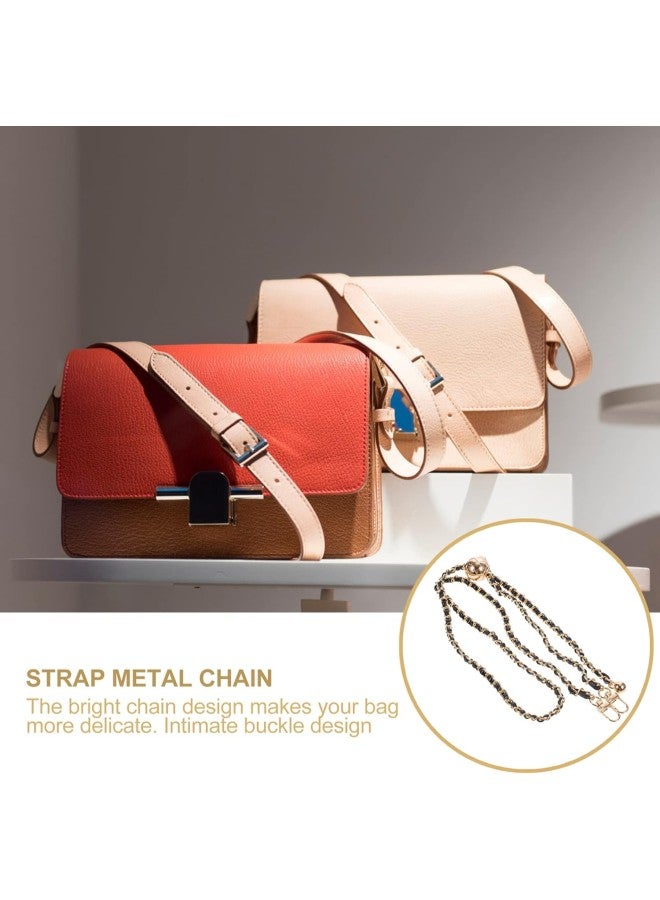 klarako Leather Metal Flat Bag Chain Adjustable Beads Purse Handbag Straps Shoulder Cross Body Replacement Belt with Buckles for DIY Craft Bag Making Light Golden  - Image 4