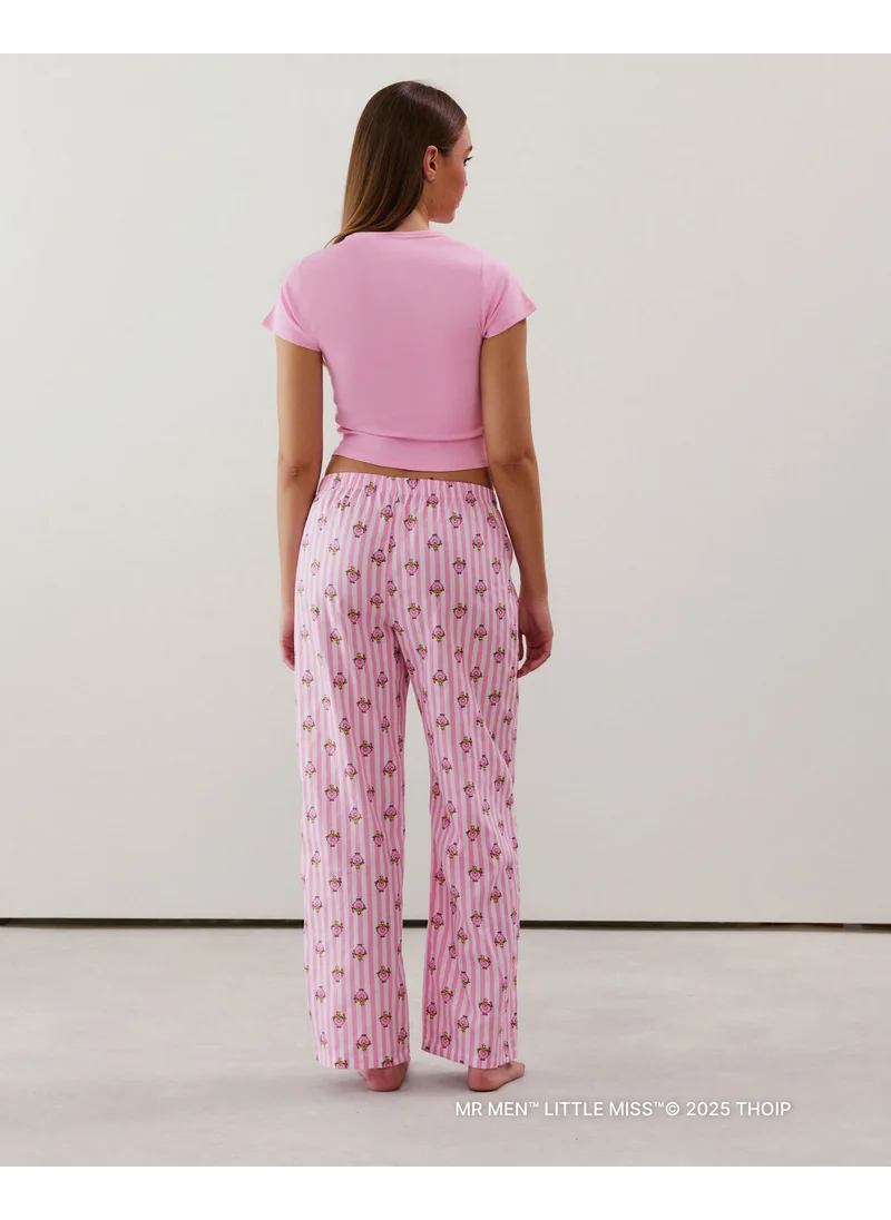 UNDIZ Madame princesse pink cotton straight-leg trousers