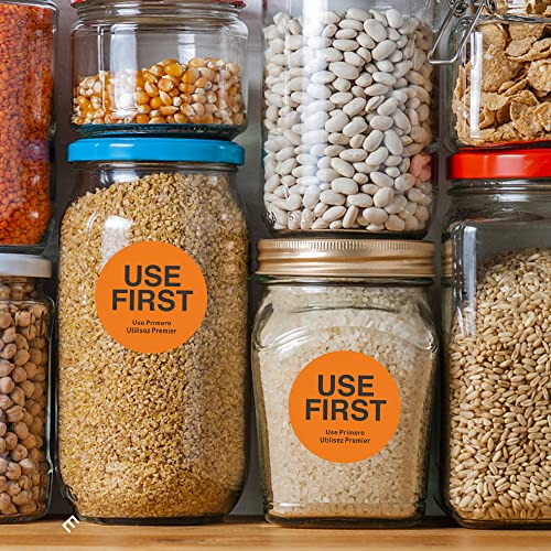 Hybsk USE First Stickers Restaurant Food Service FIFO Label 1.5 Inch Total 500 Labels Per Roll (Orange) - Image 5