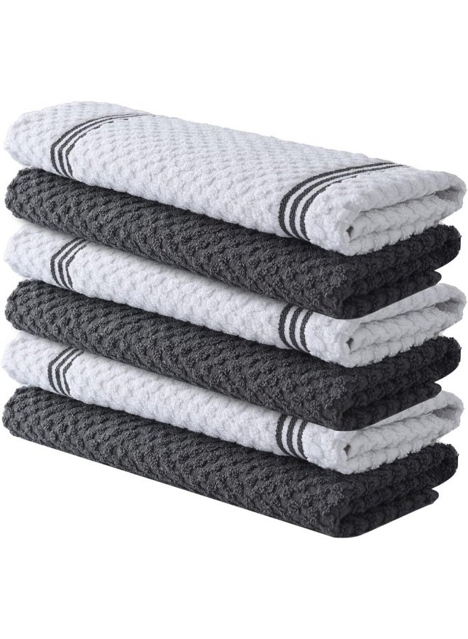 6 PCS Cotton Kitchen Towels，31 x 31cm Ultra Soft Tea Towel，Super Absorbent Terry Dish Towels for Kitchen Linens