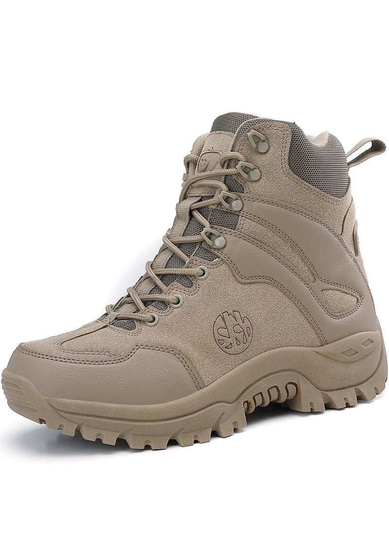 Sky View SKY VIEW Men Hiking Shoes Non-Slip Ankle High Hiking Boots  Outdoor Lightweight Shoes Trekking Trail Sneakers Brown  - Image 1