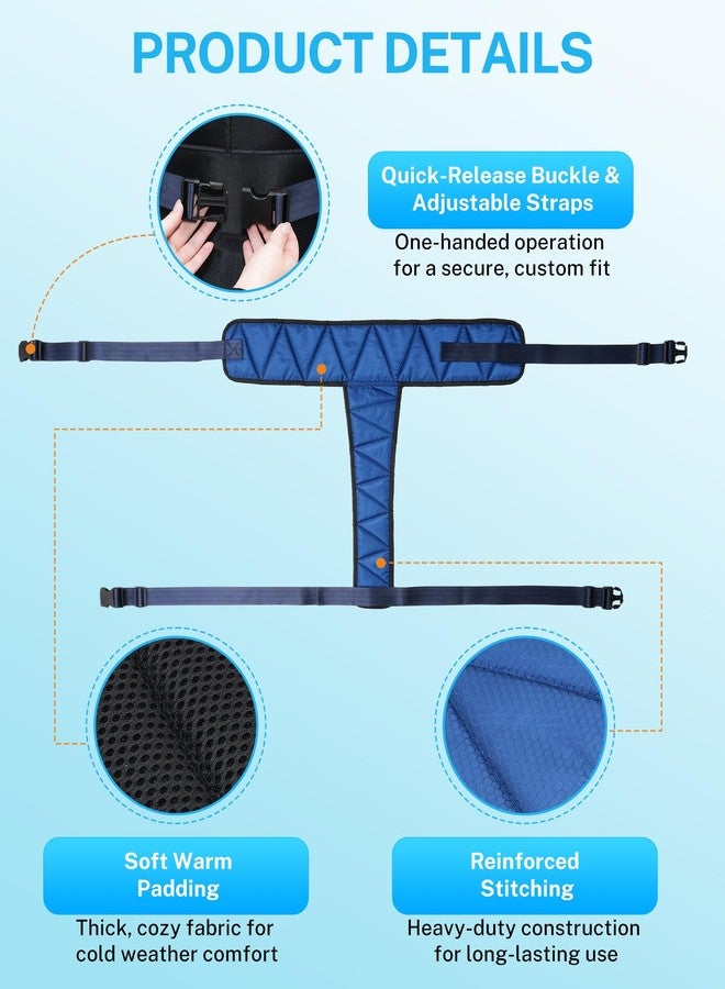 KUAZIDAR T-Shaped Wheelchair Seat Belt, Adjustable Safety Harness for Elderly & Disabled, Non-Slip Medical Mobility Accessory (Blue) - Image 4
