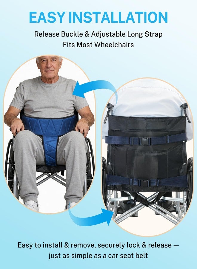 KUAZIDAR T-Shaped Wheelchair Seat Belt, Adjustable Safety Harness for Elderly & Disabled, Non-Slip Medical Mobility Accessory (Blue) - Image 3