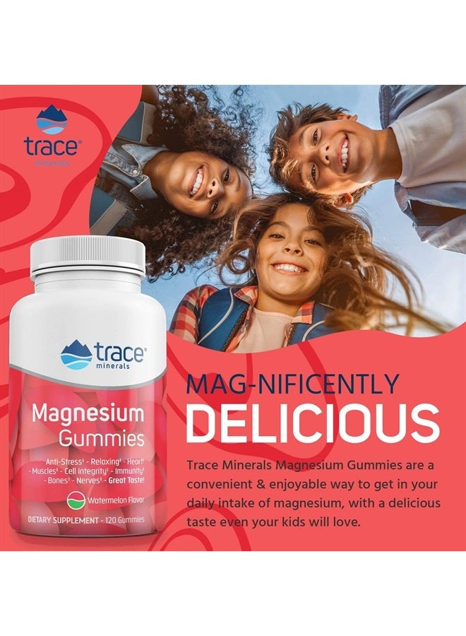 Trace Minerals جواهر المغنيسيوم (120 حبة) سكر منخفض | سترات المغنيسيوم | دعم النوم الطبيعي، يهدئ العضلات | دعم المزاج والهضم | للأطفال والبالغين | بطيخ - Image 3