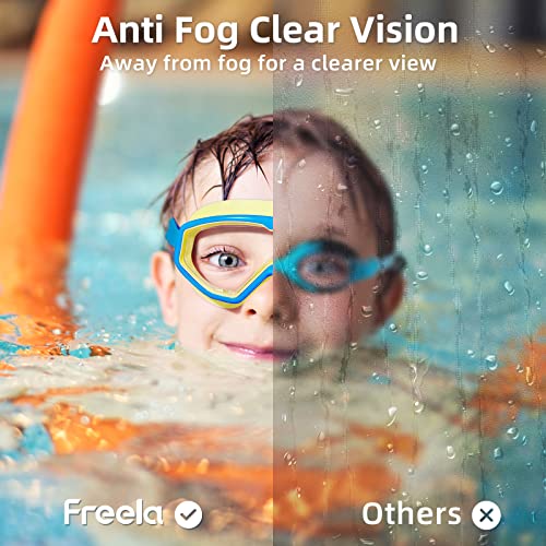 Freela Swim Goggles for Kids 6-14 4-7 8-12 3-6 2-4 3-5 3-10 4-8, Boys Girls Swimming Goggles Anti Fog UV Protection Waterproof No Leaking, Toddler Water Clear Beach Pool Goggles - Image 3