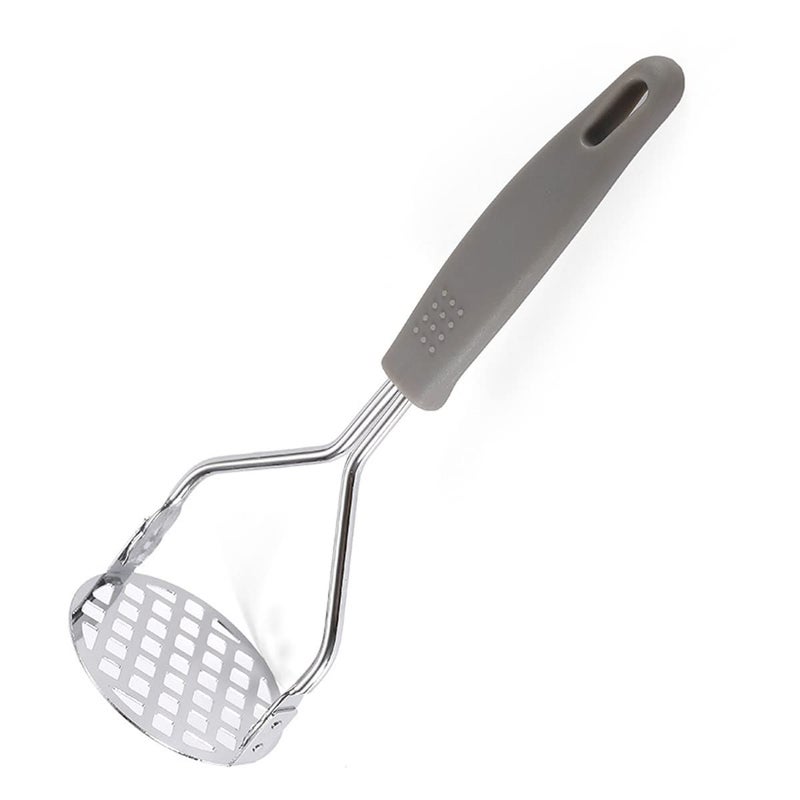 DANSR Stainless Steel Smooth Potato Masher Potato Masher Large Round Press Plate Spud Smasher Ricer Professional Metal Wire Masher Kitchen Tool for Vegetable Banana pottato Beans Fruits Red  - Image 3