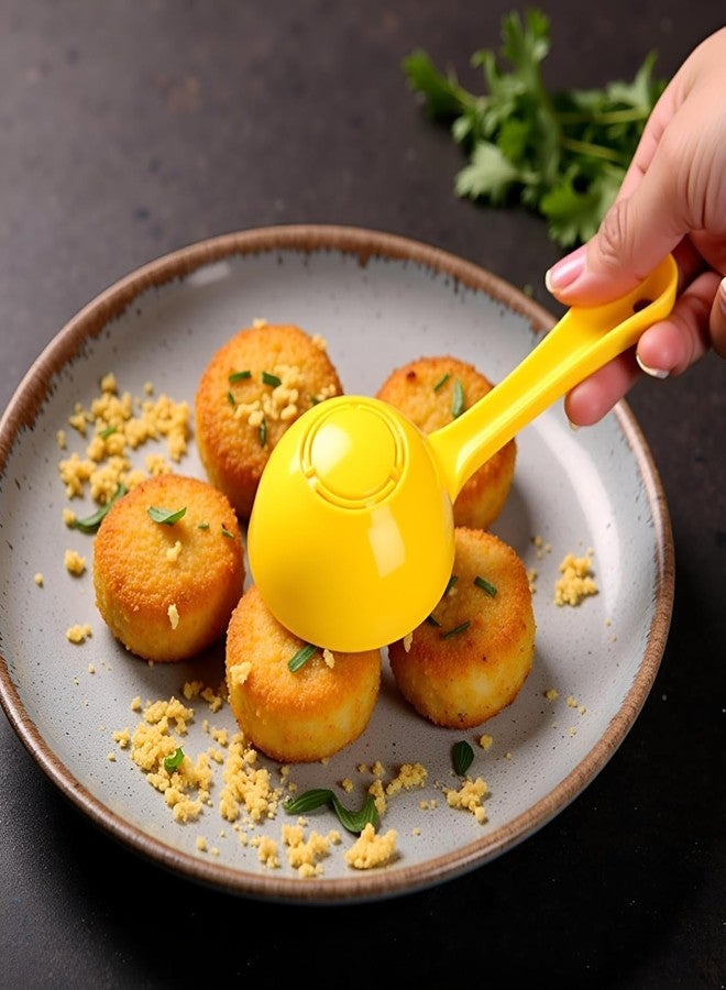 GOUDOGEDC 2 Pcs Yellow Half Round Rice Spoon Mold,Rice Serving Spoon Mold, Rice Ball Sushi Maker,Rice Ball Maker for Home Kitchen Restaurant - Image 2