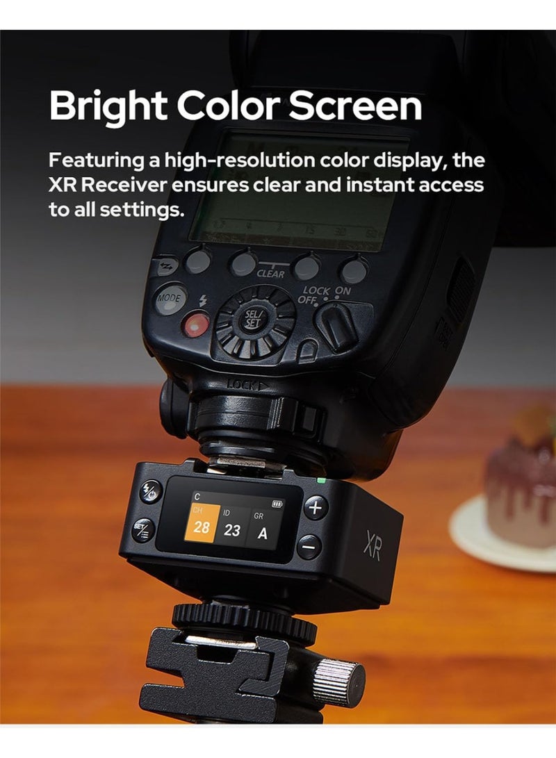 Godox XR Wireless Flash Receiver for Canon, for Nikon -Upgrade of godox X1R, 2.4G TTL HSS Trigger with Built-in Lithium Battery, Wireless Sync Remote Flash Receiver for Camera XR-C XR-N with Brush - Image 4