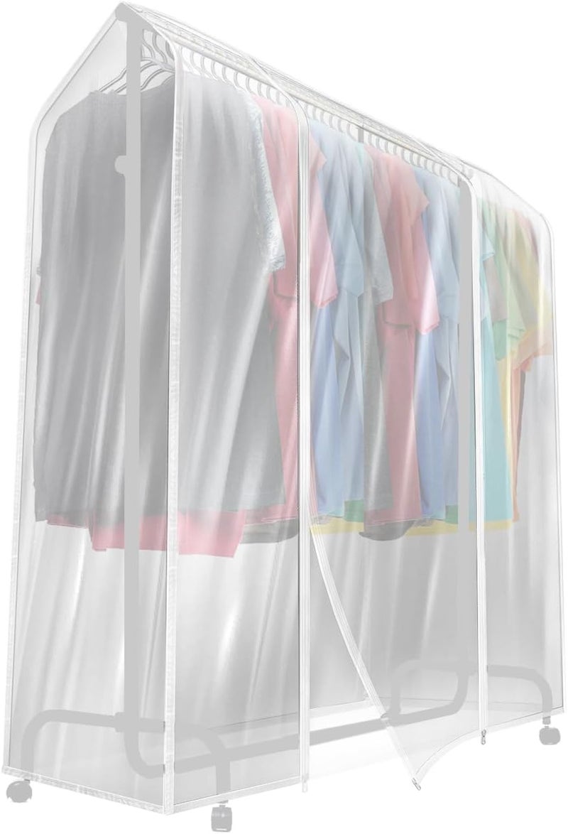 6 Ft Transparent Garment Rack Cover - Clothing Storage Protector for Dresses, Suits, and Coats - Image 1