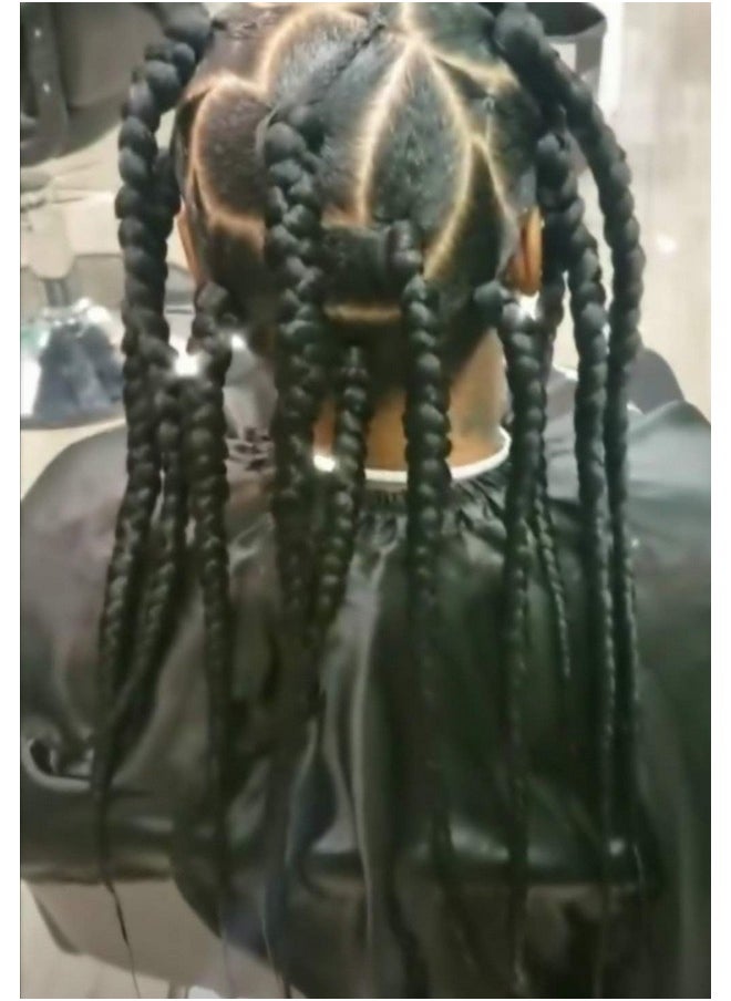 LOHXINHAIR - Ohxinhair Braiding Hair 24 Inch 6 Packs Black Kanekalon High Temperature Resistance Synthetic Jumbo Bohemian Braids Long Crochet Hair Extensions Soft Yaki Texture For Black Women - Image 1