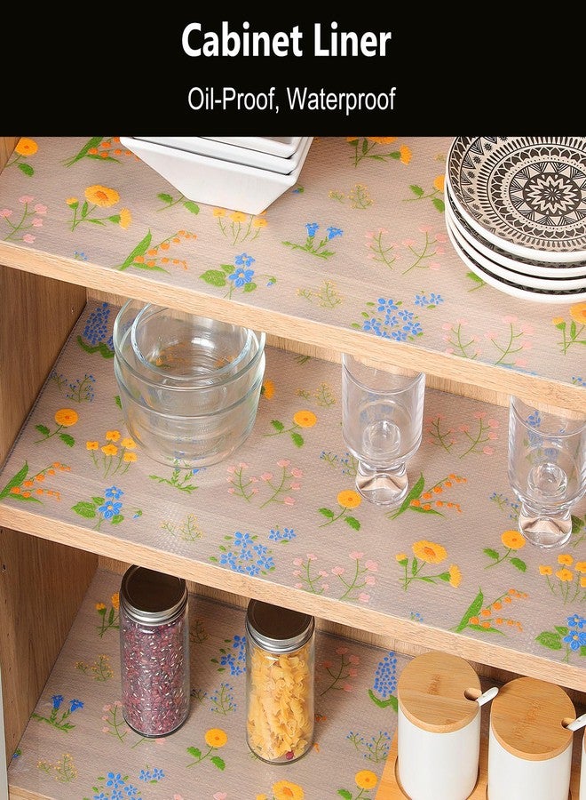 INNOLITES Non-Slip Shelf Liner - Cabinet & Drawer Liner Non-Adhesive - Waterproof Oil-Proof - Durable EVA with Floral for Kitchen Cabinets Refrigerator - BPA-Free, Easy to Cut 11.8" x 360" - Image 2