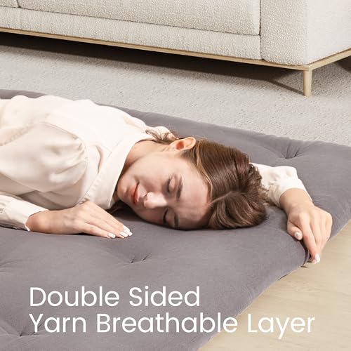 IMSMARTMART Futon Mattress Queen Futon Mattress 30"x 72" Foldable Roll Up 2.5" Tatami Multi Scene Floor Mattresses Yoga Living Room, Light Grey - Image 4