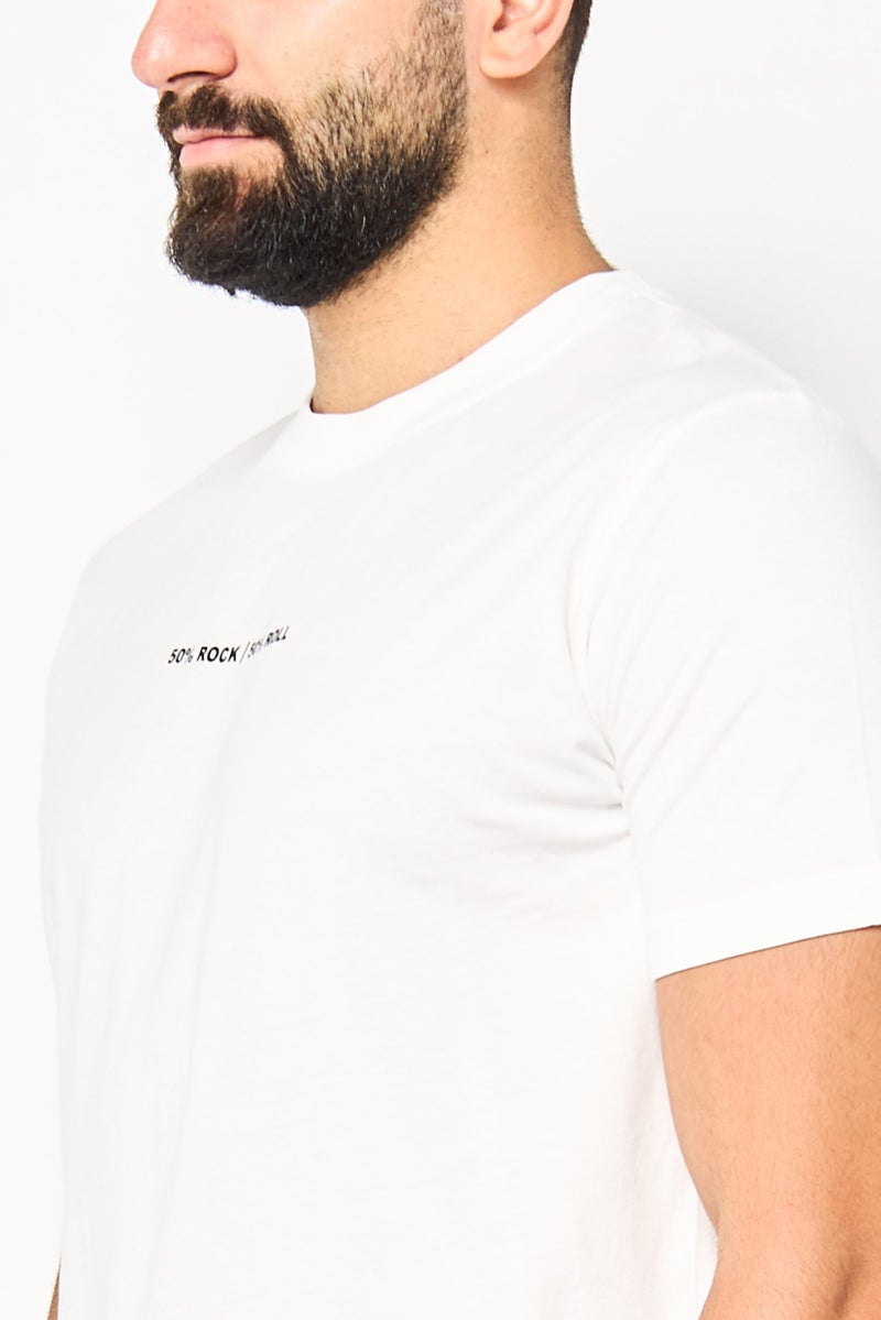 JOHN RICHMOND تي شيرت رجالي بأكمام قصيرة وياقة دائرية بطباعة جرافيك، أبيض - Image 3