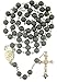 CB Imitation Marble Beads 22 Inch Rosary with Saint Michael Medal Centerpiece - Image 2