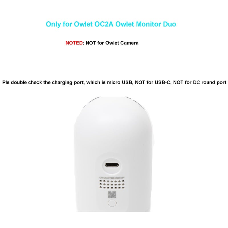 PDEEY Micro USB Charger Replacement for V-Tech, Babysense, Owlet, LBTech, Eufy, VAVA, Moonbaby Baby Monitor Power Adapter 5V, Charging Cord Cable 6 FT - Image 4