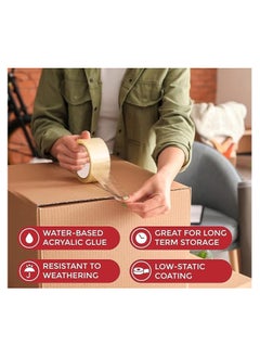 Duravel Duravel Clear Tape 6 pcs - Heavy Duty 2 inch x 50 YDs- clear tape roll - clear tape 2 inch, Packaging Tape, adhesive tape- packing tape clear for Packing Boxes- Pack of 6 Tapes  - Image 4