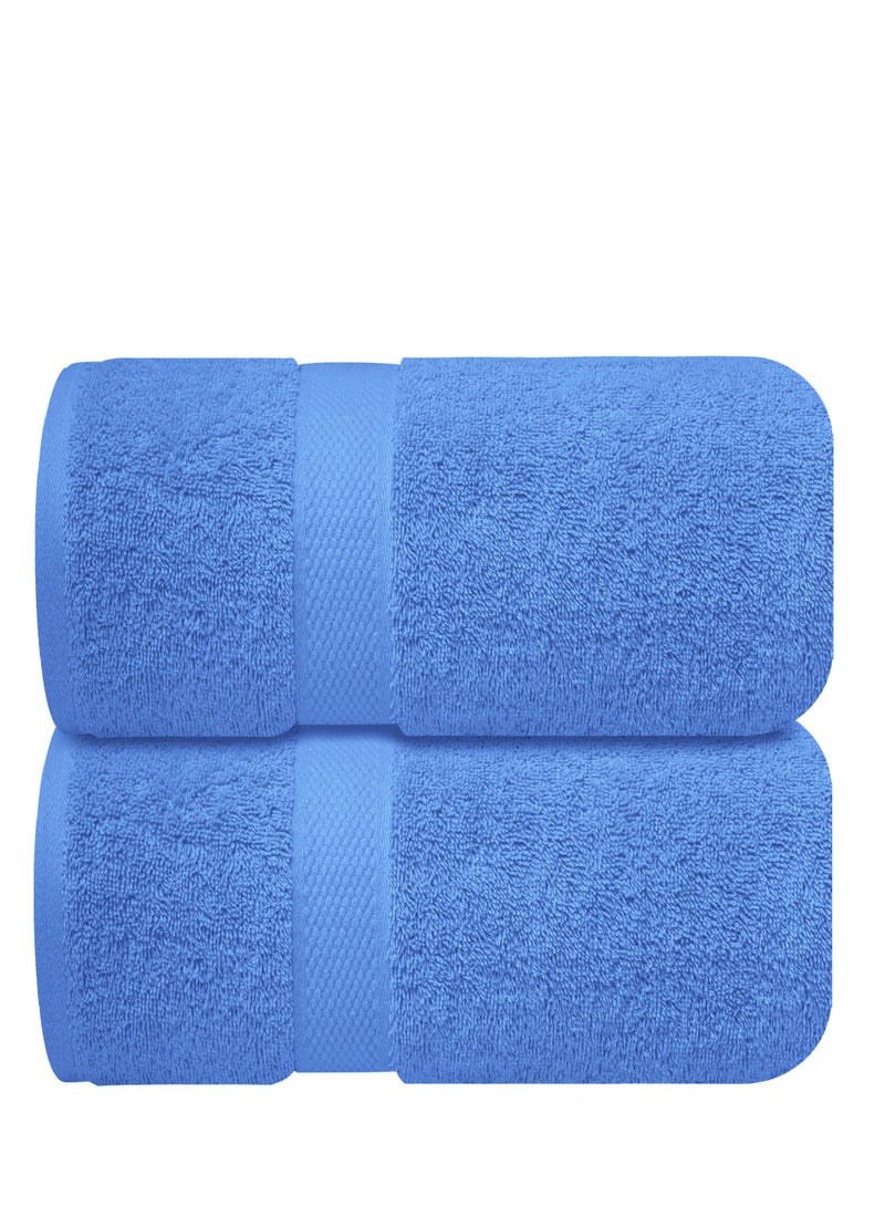 Infinitee Xclusives Premium Blue Bath Sheets – Pack of 2, 90cm x 180cm Large Bath Sheet Towel - 100% Cotton Ultra Soft and Absorbent Oversized Towels for Bathroom, Hotel & Spa Quality Towel by Infinitee Xclusives - Image 1
