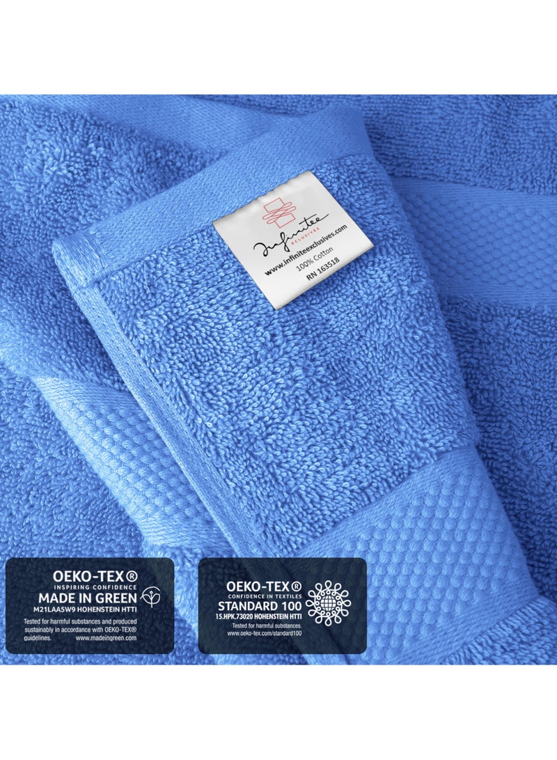 Infinitee Xclusives Premium Blue Bath Sheets – Pack of 2, 90cm x 180cm Large Bath Sheet Towel - 100% Cotton Ultra Soft and Absorbent Oversized Towels for Bathroom, Hotel & Spa Quality Towel by Infinitee Xclusives - Image 5