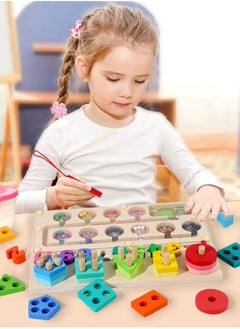 Generic Wooden Magnetic Puzzle Board 3 in 1 Educational Magnetic Color and Number Maze, Shape and Number Matching Game & Sorting Toys for 3+ Year Toddlers Fine Motor Training Wood Education Toy  - Image 3