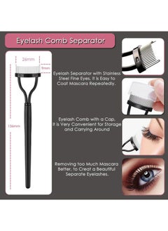 KingMas Eyebrow Brush & Eyelash Separator Eyeliner Brush and Brow Comb Lash Spoolie Brush, Steel Mascara Comb Grooming Brush, 5Pcs Eye Makeup Tools  - Image 3