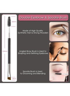 KingMas Eyebrow Brush & Eyelash Separator Eyeliner Brush and Brow Comb Lash Spoolie Brush, Steel Mascara Comb Grooming Brush, 5Pcs Eye Makeup Tools  - Image 2