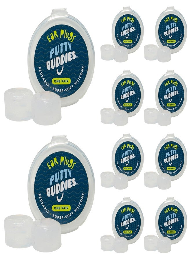 Putty Buddies Earvolution Original Putty Buddies Ear Plugs for Swimming - Invented by an Ear Physician - Moldable, Premium Silicone Ear Plugs - One Size - Waterproof - Made in The USA - 10 Pack - Clear - Image 1