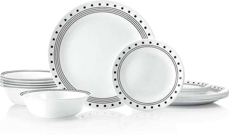 Corelle 18-Piece Dinnerware Set in Black - Image 1