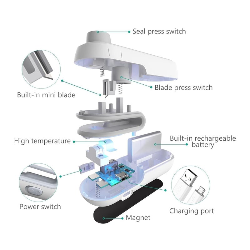 Zyomatiq Portable Mini Sealing Machine Handheld Packet Sealer for Food Snacks Chips Fresh Storage Plastic Bags Sealing Machine Pack Of 1pcs Multicolor - Image 2