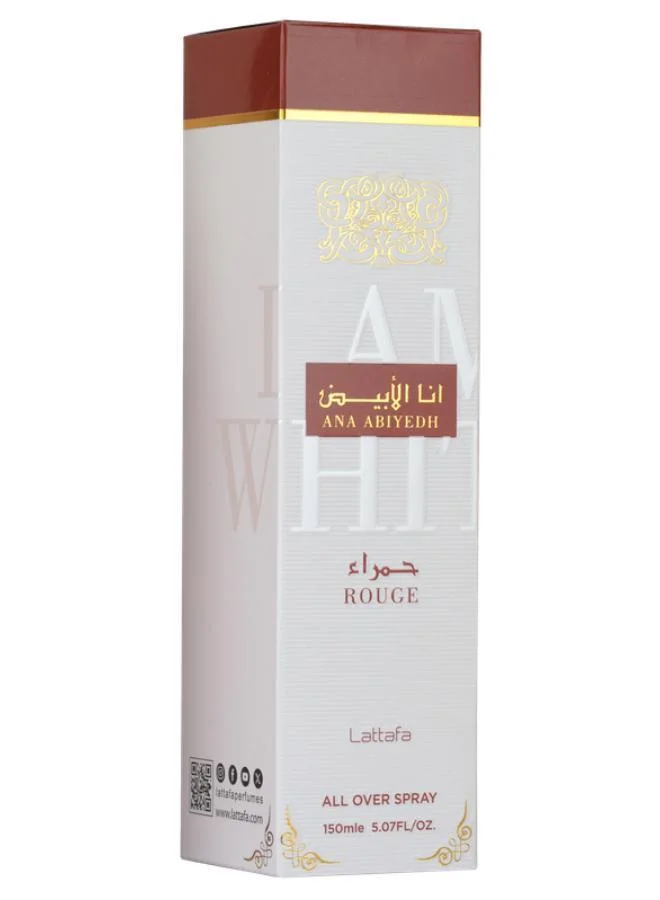 Lattafa  Lattafa Ana Abiyedh Rouge 150 Ml All Over Spray for Women | Best Price UAE