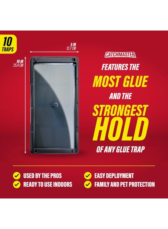 Catchmaster فخاخ الفئران اللاصقة من كاتشماستر داخلية للمنزل 10PK، فخاخ بالجملة للفئران والجرذان، صواني بلاستيكية لاصقة مسبقة التحضير للاستخدام داخل المنزل، فخاخ للثعابين، والسحالي، والحشرات، والعناكب، آمنة للحيوانات الأليفة للتحكم في الآفات. - Image 4