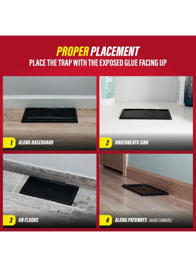Catchmaster فخاخ الفئران اللاصقة من كاتشماستر داخلية للمنزل 10PK، فخاخ بالجملة للفئران والجرذان، صواني بلاستيكية لاصقة مسبقة التحضير للاستخدام داخل المنزل، فخاخ للثعابين، والسحالي، والحشرات، والعناكب، آمنة للحيوانات الأليفة للتحكم في الآفات. - Image 2
