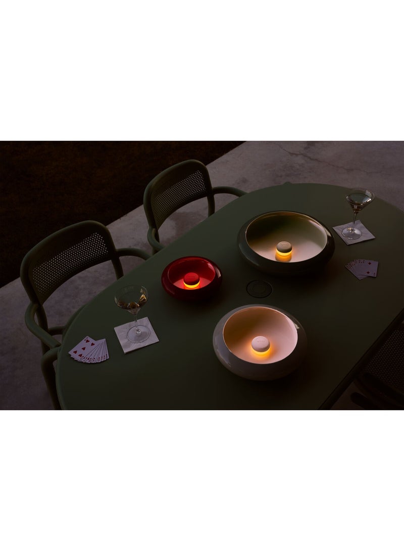 Fatboy Oloha bowl with lamp, multifunctional lamp, rechargeable LED Light, 8 hours of battery run time (22.5 x 6.1 cm) Small, Black - Image 5