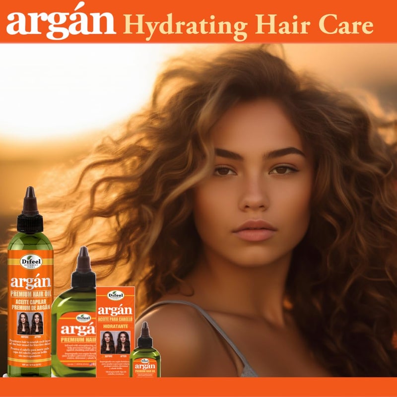 Difeel Argan Hydrating Premium Hair Oil 8 oz. - Hair Oil for Dry Hair and Natural Hair Oil Treatment - Image 4