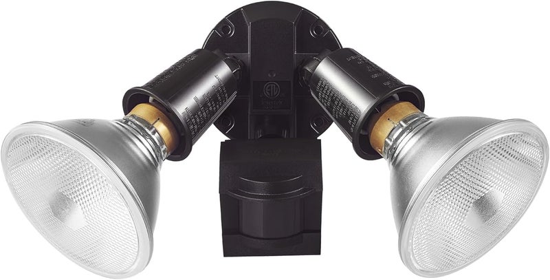 Globe Electric 240W Twin Head Motion Sensor Security Flood Light, 110° Detection, 60-Ft Range, Hardwired, Bronze Finish, Weather Resistant Outdoor Light, 17000268 - Image 1