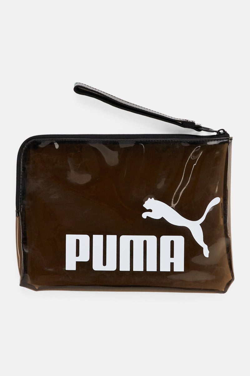 PUMA Women Brand Logo Transparent Pouch 20 H x 28 L x 1 W cm, Black  - Image 1